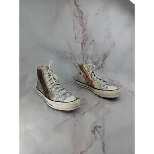 Converse High Tops Womens US 9 UK 7 Metallic Stripe Sneaker Shoes Silver Copper